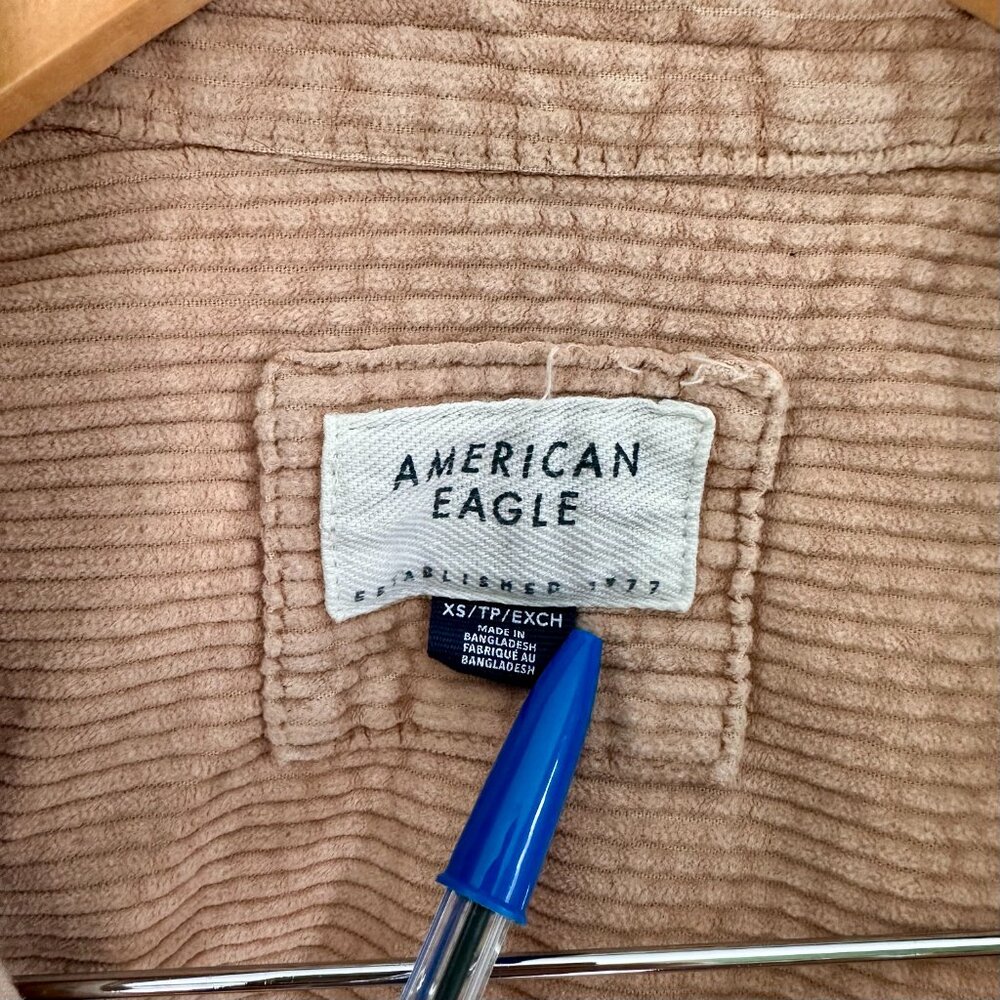 American Eagle Corduroy Button Down Shirt Long Sleeve Size XS - Picture 3 of 3